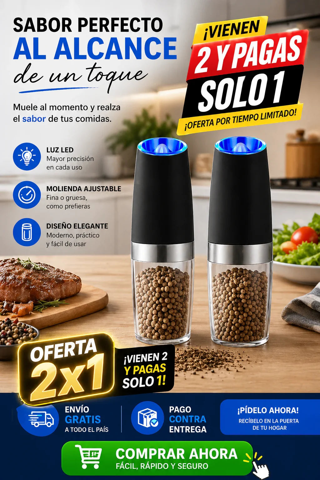 Adiós a lo común, hola a lo práctico Triturador eléctrico 2x1 🎁🎁