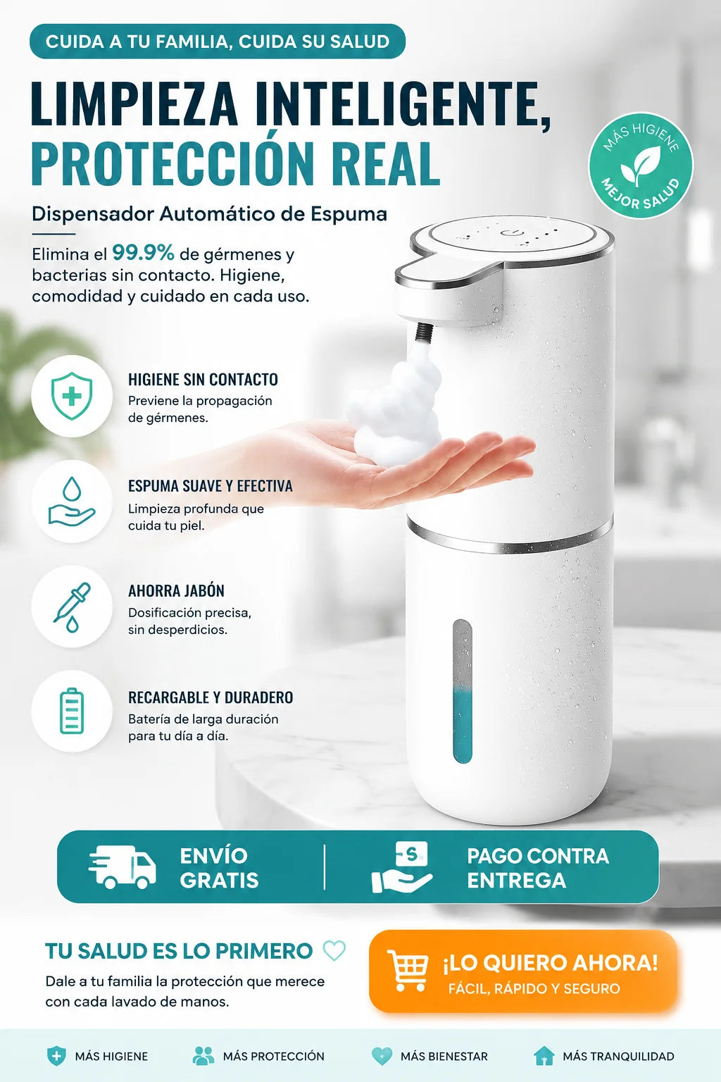 Dispensador de Jabón con Sensor Inteligente