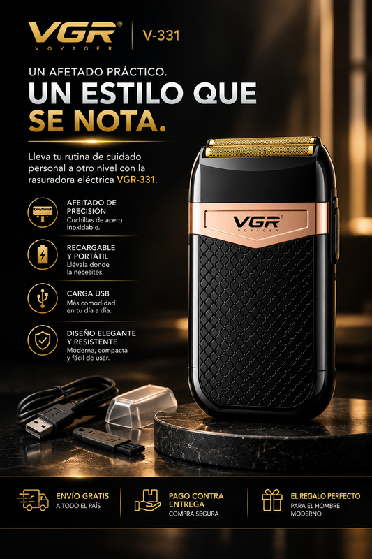 Rasuradora VGR 🪒 El afeitado que eleva tu estilo 💈✨